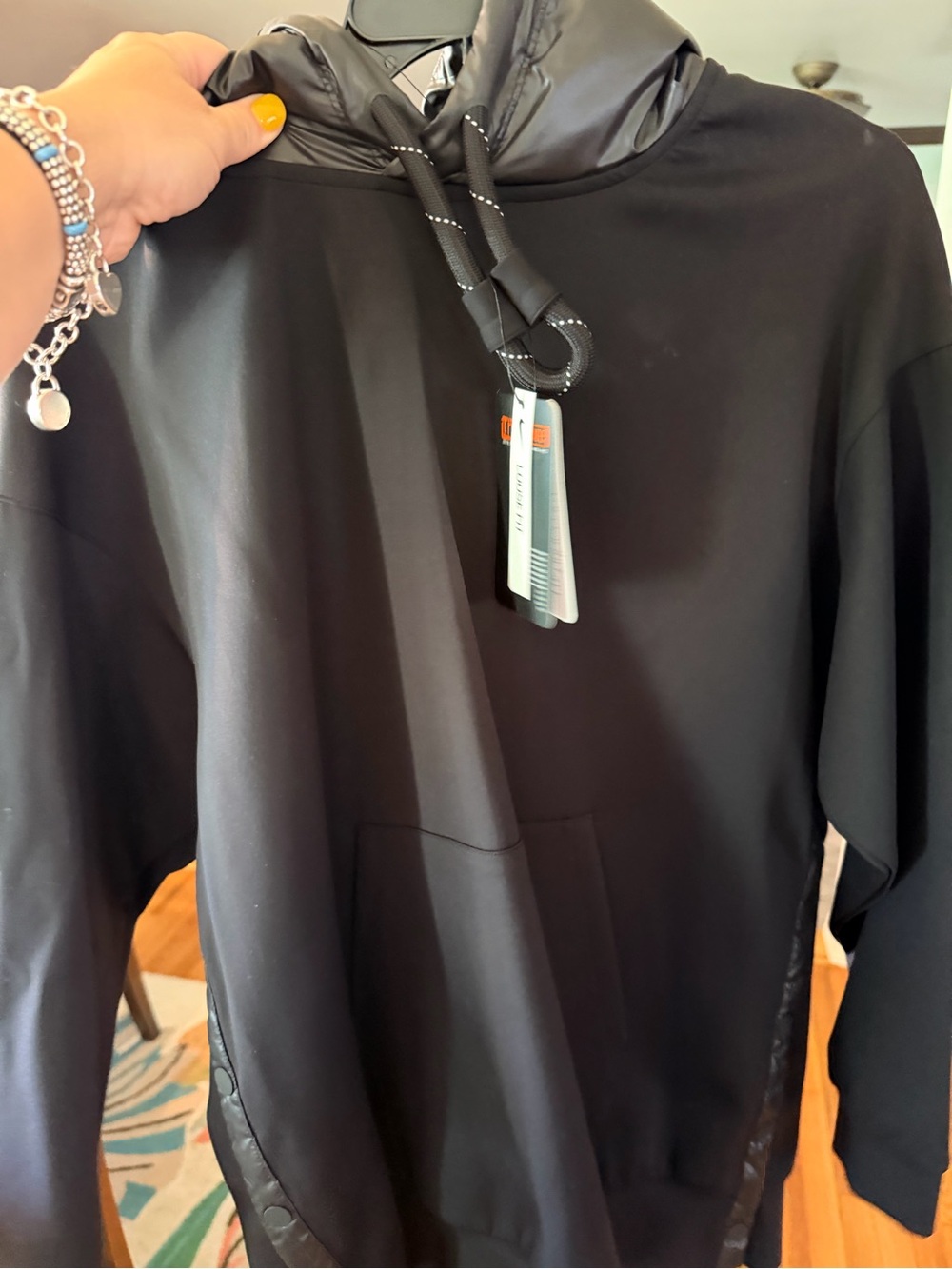 Nike Black Hooded Sweatshirt with Drawstring thermore